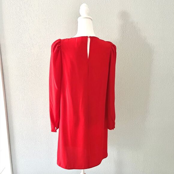 H & M Womens Fire Red Puff Sleeves Mini Dress Size Small - Picture 5 of 15